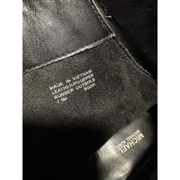 Michael Kors Channing Leather & Sherpa Platform Waterproof Boots Black Size 7.5 - Picture 6 of 6